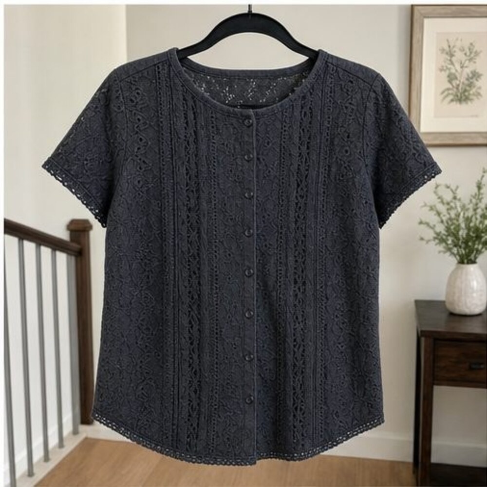 Charcoal Pleated Blouse